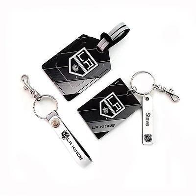 Los Angeles Kings - Coffret cadeau trois pièces en cuir avec étiquette personnalisée