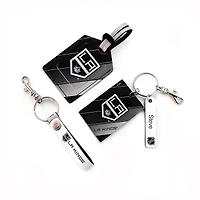 Los Angeles Kings - Coffret cadeau trois pièces en cuir avec étiquette personnalisée