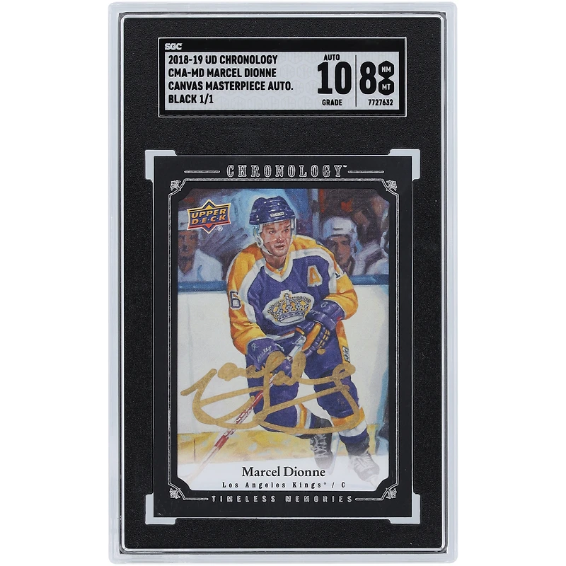 Marcel Dionne Los Angeles Kings Autographed 2018-19 Upper Deck Chronology Canvas Black #CMA-MD #1/1 SGC Authenticated 8/10 Card