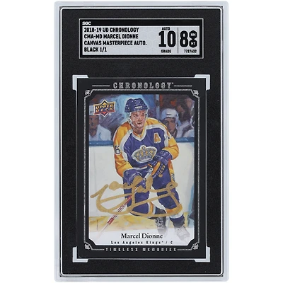 Marcel Dionne Los Angeles Kings Autographed 2018-19 Upper Deck Chronology Canvas Black #CMA-MD #1/1 SGC Authenticated 8/10 Card