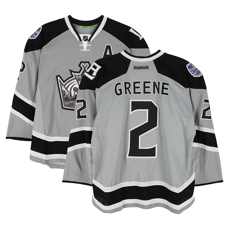 Maillot gris Reebok n° 2 de Matt Greene (Los Angeles Kings) lors du match contre les Ducks d'Anaheim le 25 janvier 2014 - Série des stades de la LNH