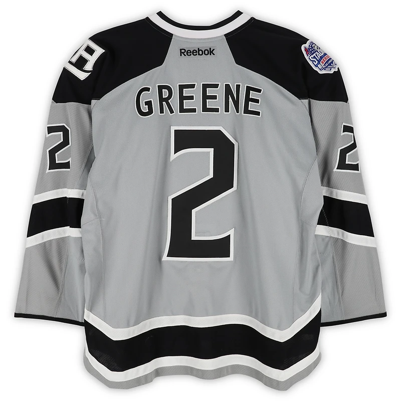 Matt Greene Los Angeles Kings Player-Issued #2 Gray Reebok Jersey vs. Anaheim Ducks on January 25, 2014 - NHL Stadium Series