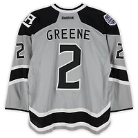 Matt Greene Los Angeles Kings Player-Issued #2 Gray Reebok Jersey vs. Anaheim Ducks on January 25, 2014 - NHL Stadium Series