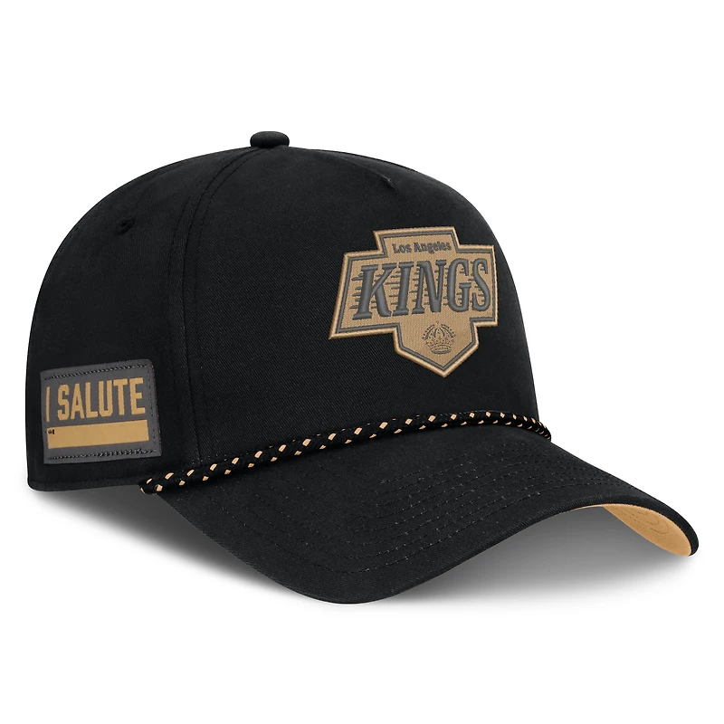 Men's Fanatics Black Los Angeles Kings Military Appreciation Authentic Pro A-Frame Adjustable Hat