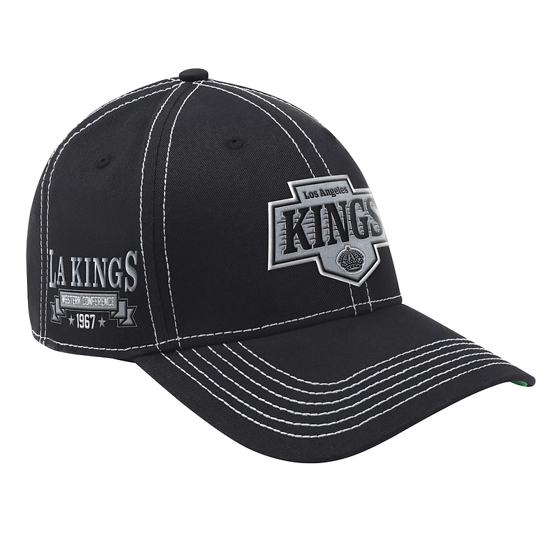 Men's Starter  Black Los Angeles Kings Sphere II Curved Starfit Adjustable Hat