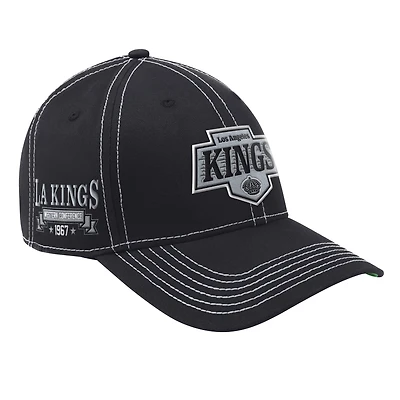 Men's Starter  Black Los Angeles Kings Sphere II Curved Starfit Adjustable Hat