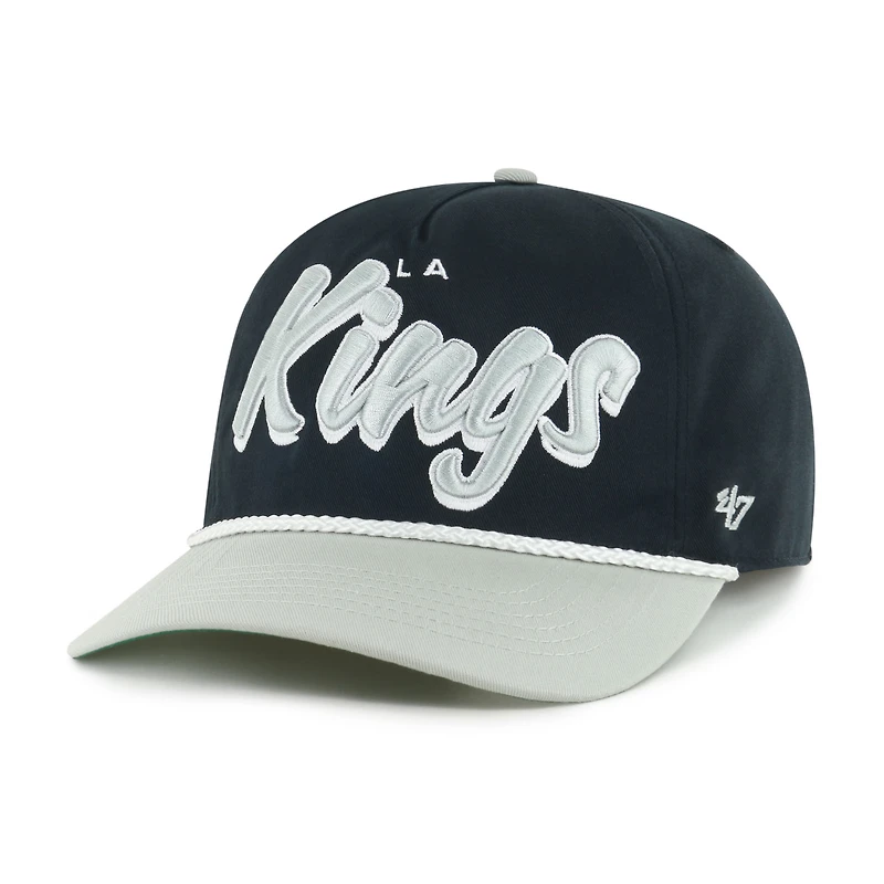 Men's '47 Black/Silver Los Angeles Kings Dropshadow Rope Hitch Adjustable Hat