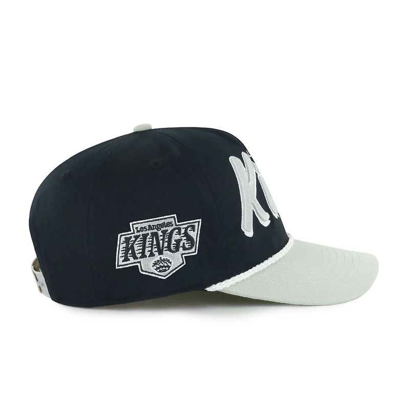 Men's '47 Black/Silver Los Angeles Kings Dropshadow Rope Hitch Adjustable Hat