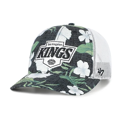 Casquette trucker ajustable Los Angeles Kings Beach Side noire et blanche n° 47 pour homme