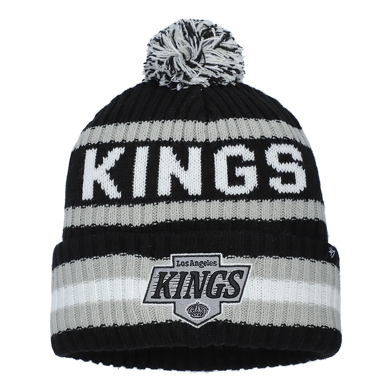 Men's '47  Black Los Angeles Kings Bering Cuffed Knit Hat with Pom