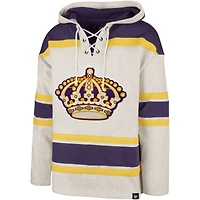 Men's '47  Oatmeal Los Angeles Kings Rockaway Lacer Pullover Hoodie
