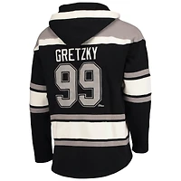 Sweat à capuche Lacer avec nom et numéro de joueur la retraite des Los Angeles Kings '47 Wayne Gretzky noir pour homme