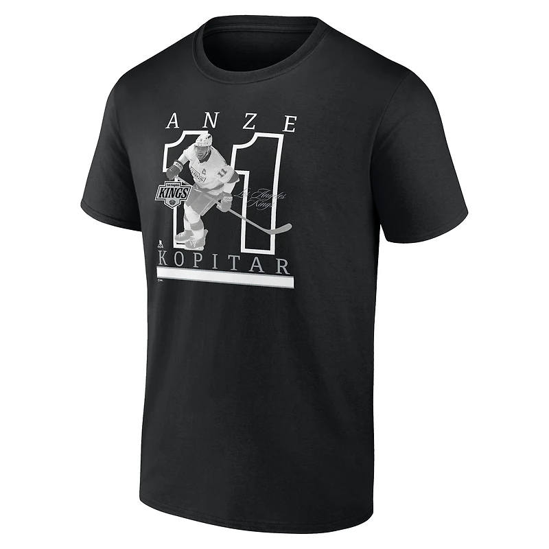 T-shirt noir Anze Kopitar pour homme, joueur des Kings de Los Angeles