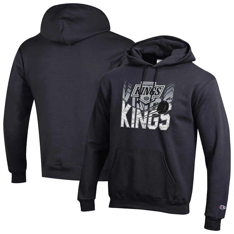 Sweat à capuche Champion noir pour homme, modèle Powerblend des Kings de Los Angeles