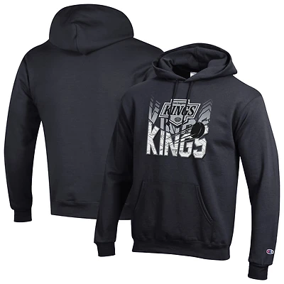Sweat à capuche Champion noir pour homme, modèle Powerblend des Kings de Los Angeles