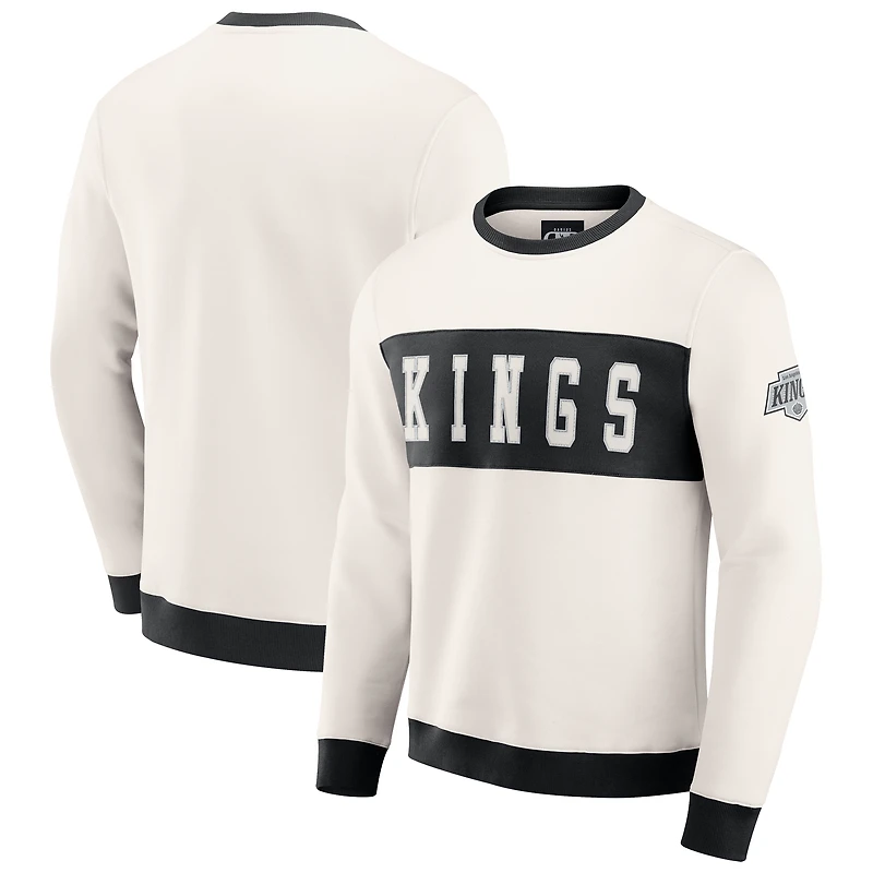 Men's Darius Rucker Collection by Fanatics Cream Los Angeles Kings Colorblock Pullover Sweatshirt