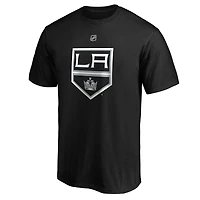 T-shirt authentique Drew Doughty noir des Kings de Los Angeles pour homme, avec nom et numéro superposés.