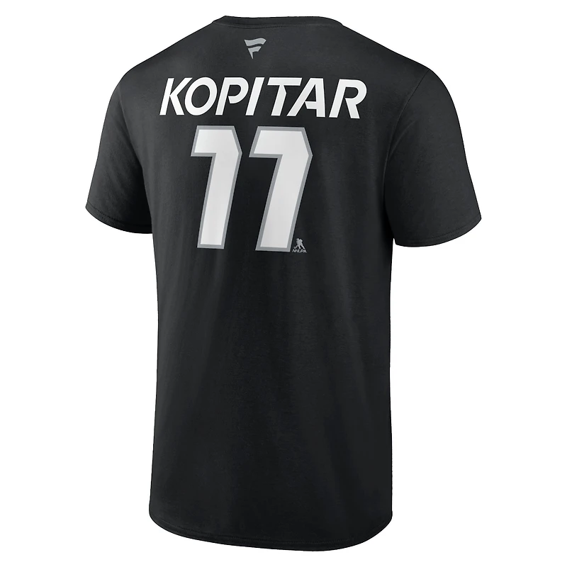 Men's Fanatics Anze Kopitar Black Los Angeles Kings Authentic Pro Prime Name & Number T-Shirt