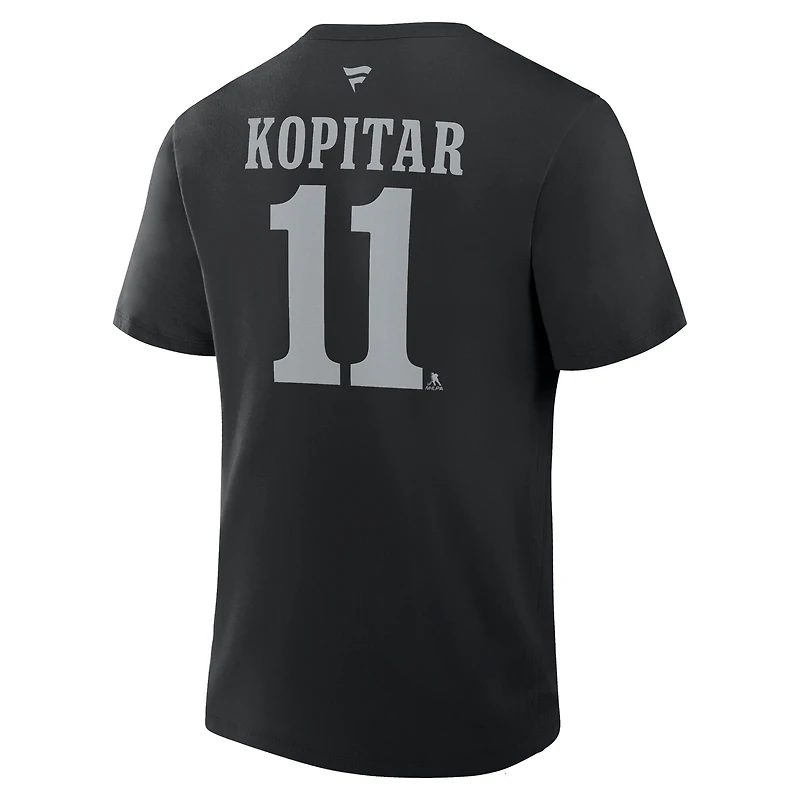 Men's Fanatics Anze Kopitar Black Los Angeles Kings Authentic Stack Name & Number T-Shirt