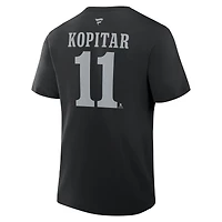 Men's Fanatics Anze Kopitar Black Los Angeles Kings Authentic Stack Name & Number T-Shirt