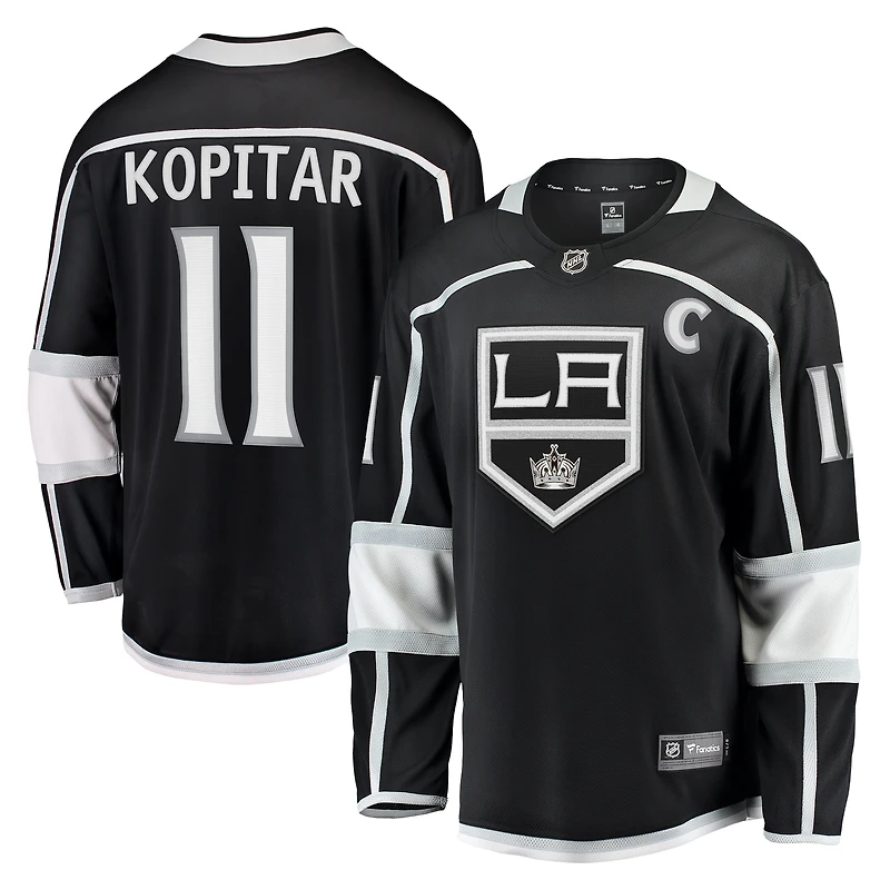 Maillot Breakaway à domicile Fanatics Anze Kopitar noir des Kings de Los Angeles pour hommes