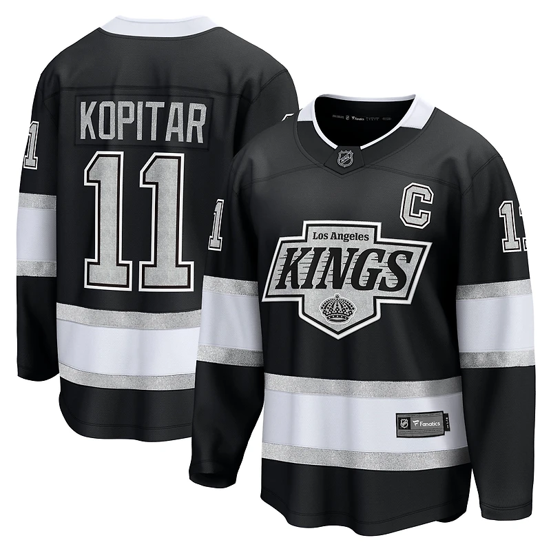Maillot Fanatics Anze Kopitar noir pour homme des Los Angeles Kings, domicile Premier Breakaway Player