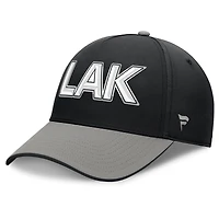 Casquette Fanatics noire/grise authentique des Los Angeles Kings pour homme, couleur Pro Rink Team Code Flex