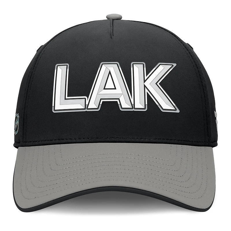 Men's Fanatics Black/Gray Los Angeles Kings Authentic Pro Rink Team Code Flex Hat