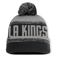 Men's Fanatics Black/Silver Los Angeles Kings Fundamentals Thrive Cuffed Knit Hat with Pom