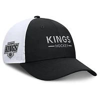 Casquette de camionneur ajustable Fanatics noire/blanche authentique Pro Rink Lockup des Kings de Los Angeles pour homme
