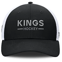 Casquette de camionneur ajustable Fanatics noire/blanche authentique Pro Rink Lockup des Kings de Los Angeles pour homme