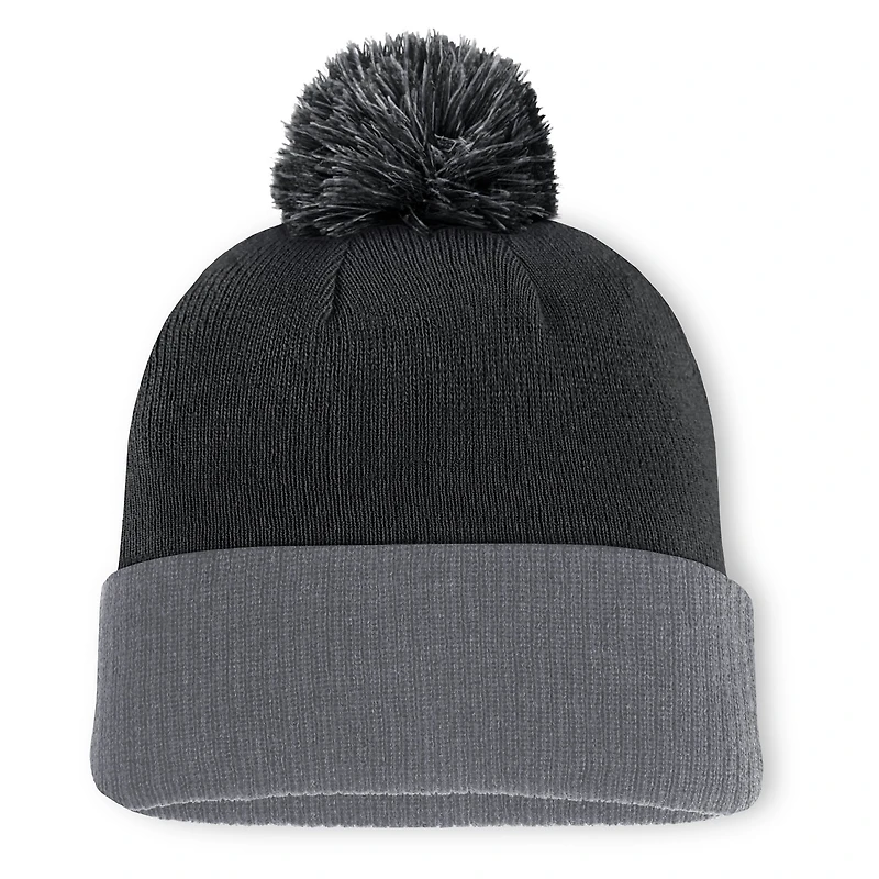 Bonnet en tricot à revers et pompon noir des Kings de Los Angeles Fanatics pour homme