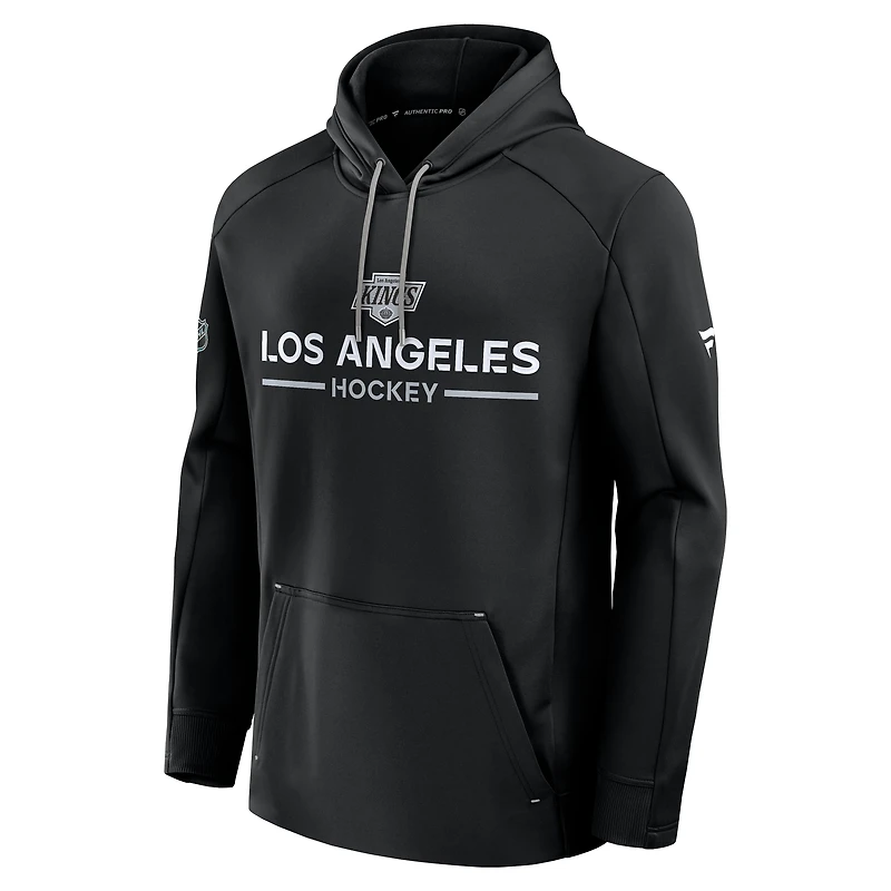 Sweat à capuche Fanatics noir authentique Pro Rink des Kings de Los Angeles pour homme