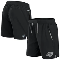 Short de performance Fanatics noir authentique pour homme des Los Angeles Kings