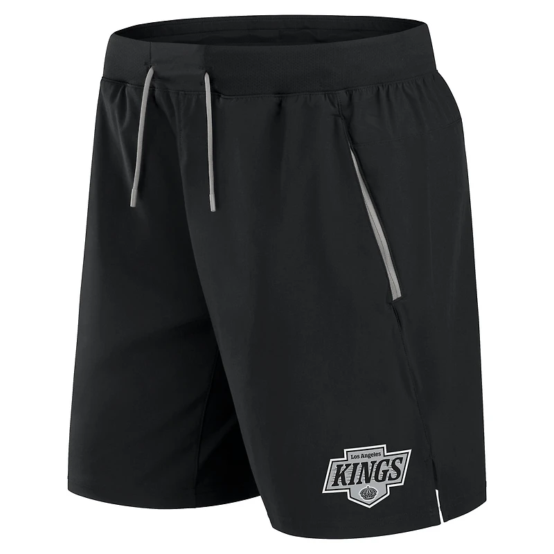Short de performance Fanatics noir authentique pour homme des Los Angeles Kings