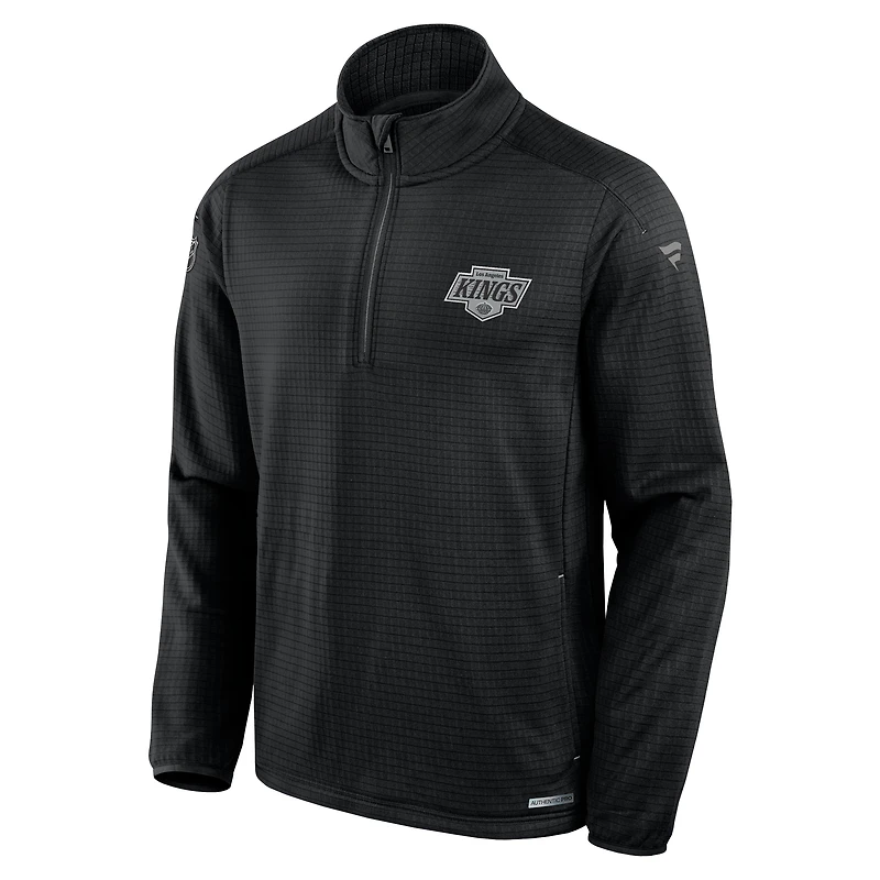 Men's Fanatics Black Los Angeles Kings Authentic Pro Rink Quarter-Zip Top