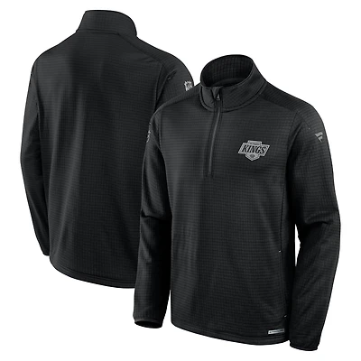 Men's Fanatics Black Los Angeles Kings Authentic Pro Rink Quarter-Zip Top
