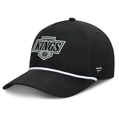 Casquette ajustable en forme de A authentique Pro Rink Roper des Kings de Los Angeles Fanatics pour homme, noire
