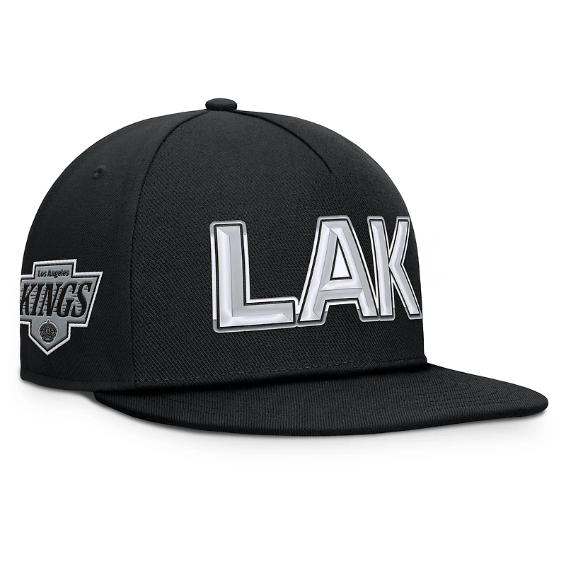 Casquette snapback authentique noire des Los Angeles Kings pour homme, style Pro Rink Team Code