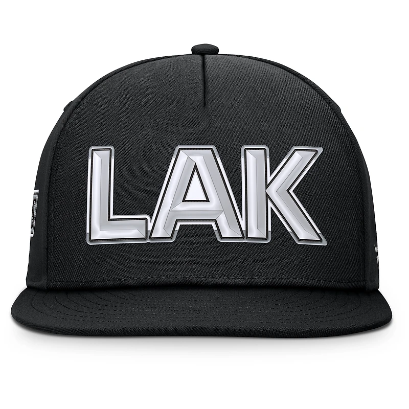 Men's Fanatics Black Los Angeles Kings Authentic Pro Rink Team Code Snapback Hat