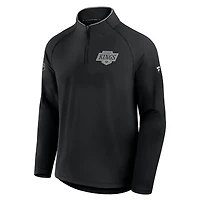Pull d'entraînement à quart de zip Fanatics noir authentique des Los Angeles Kings pour homme