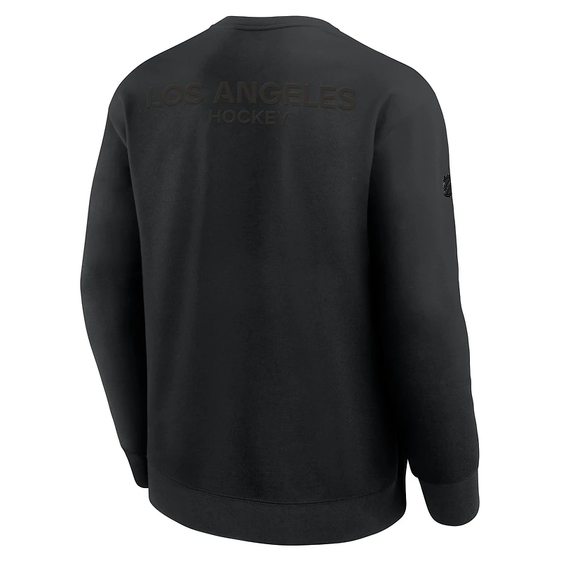 Sweat-shirt Fanatics noir authentique Pro Road Tri-Blend des Los Angeles Kings pour homme