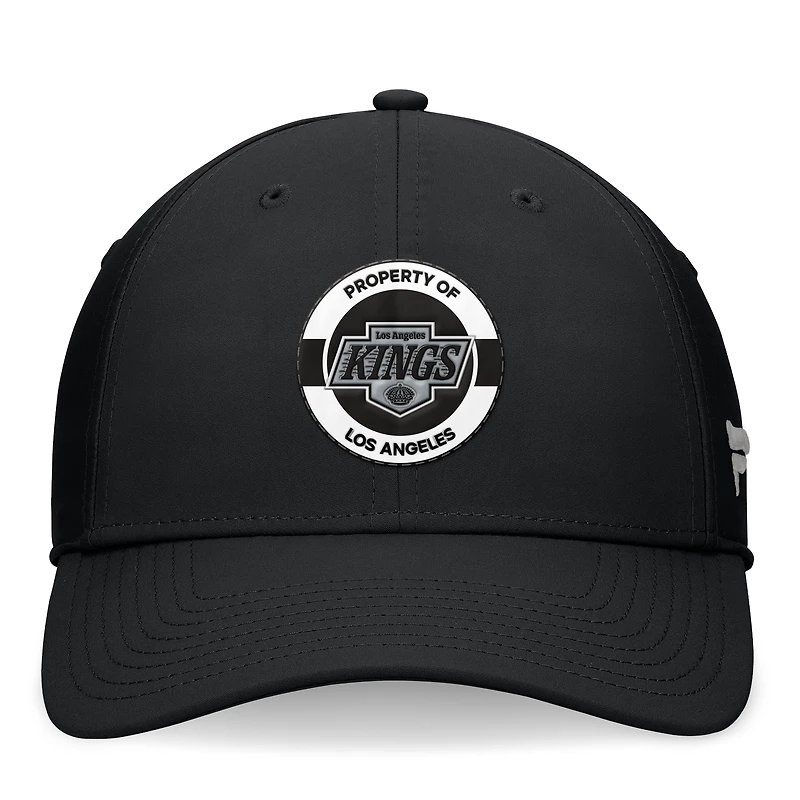 Casquette flexible noire Los Angeles Kings Authentic Pro Training Camp Fanatics pour hommes