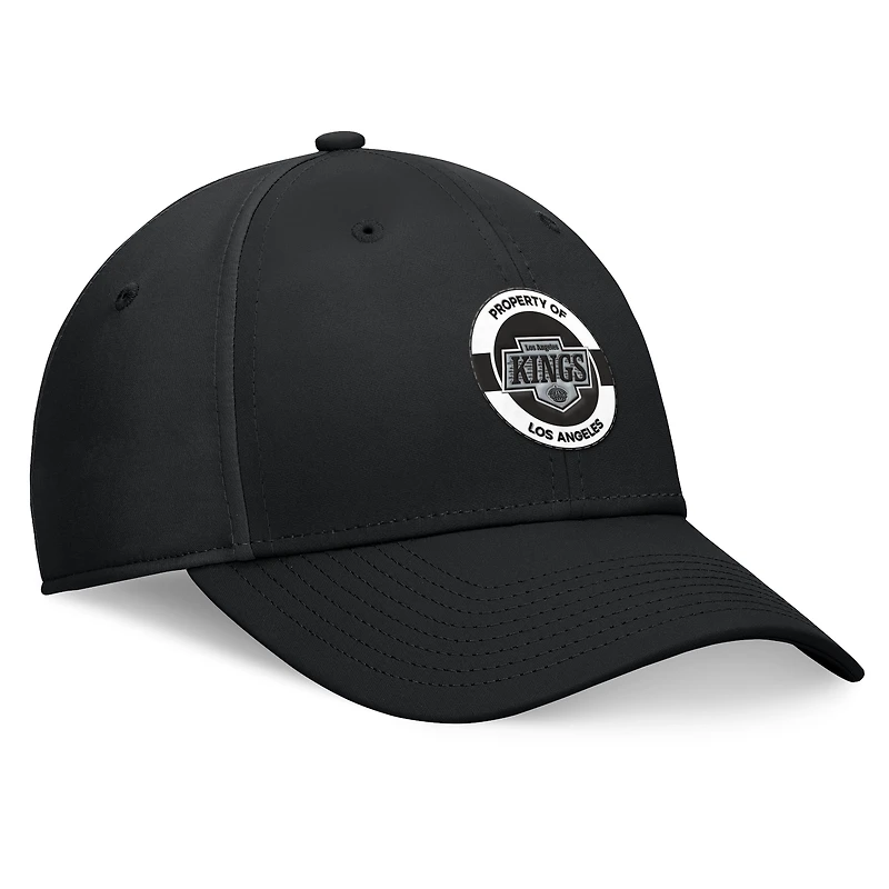 Casquette flexible noire Los Angeles Kings Authentic Pro Training Camp Fanatics pour hommes