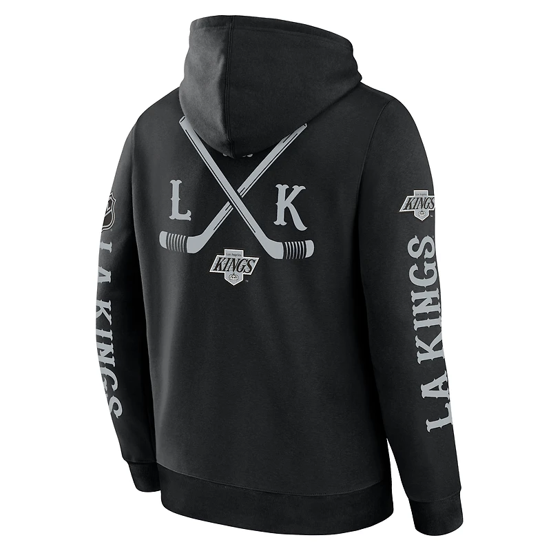 Men's Fanatics Black Los Angeles Kings Big City Legacy Fleece Pullover Hoodie