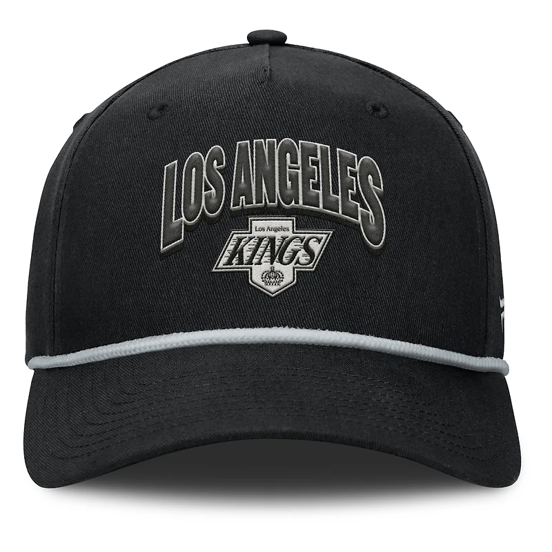 Casquette ajustable en forme de A Fanatics noire pour homme des Los Angeles Kings, collection Decades