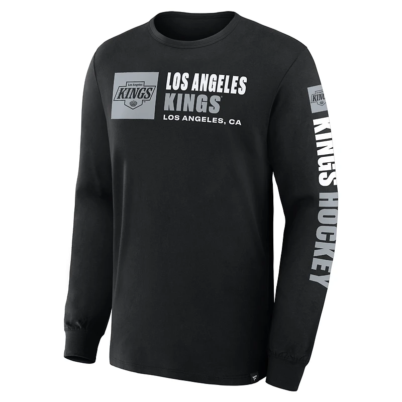 Men's Fanatics Black Los Angeles Kings Goal Crease Legacy Long Sleeve T-Shirt