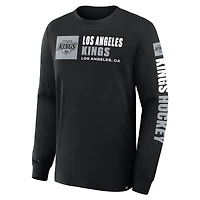 Men's Fanatics Black Los Angeles Kings Goal Crease Legacy Long Sleeve T-Shirt