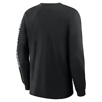 Men's Fanatics Black Los Angeles Kings Goal Crease Legacy Long Sleeve T-Shirt
