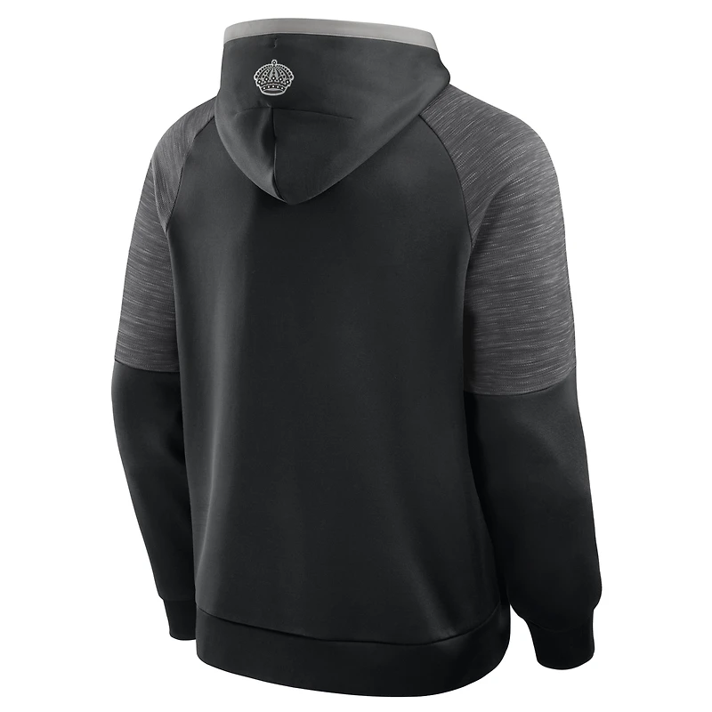 Men's Fanatics Black Los Angeles Kings Goaltender Defender Raglan Pullover Hoodie